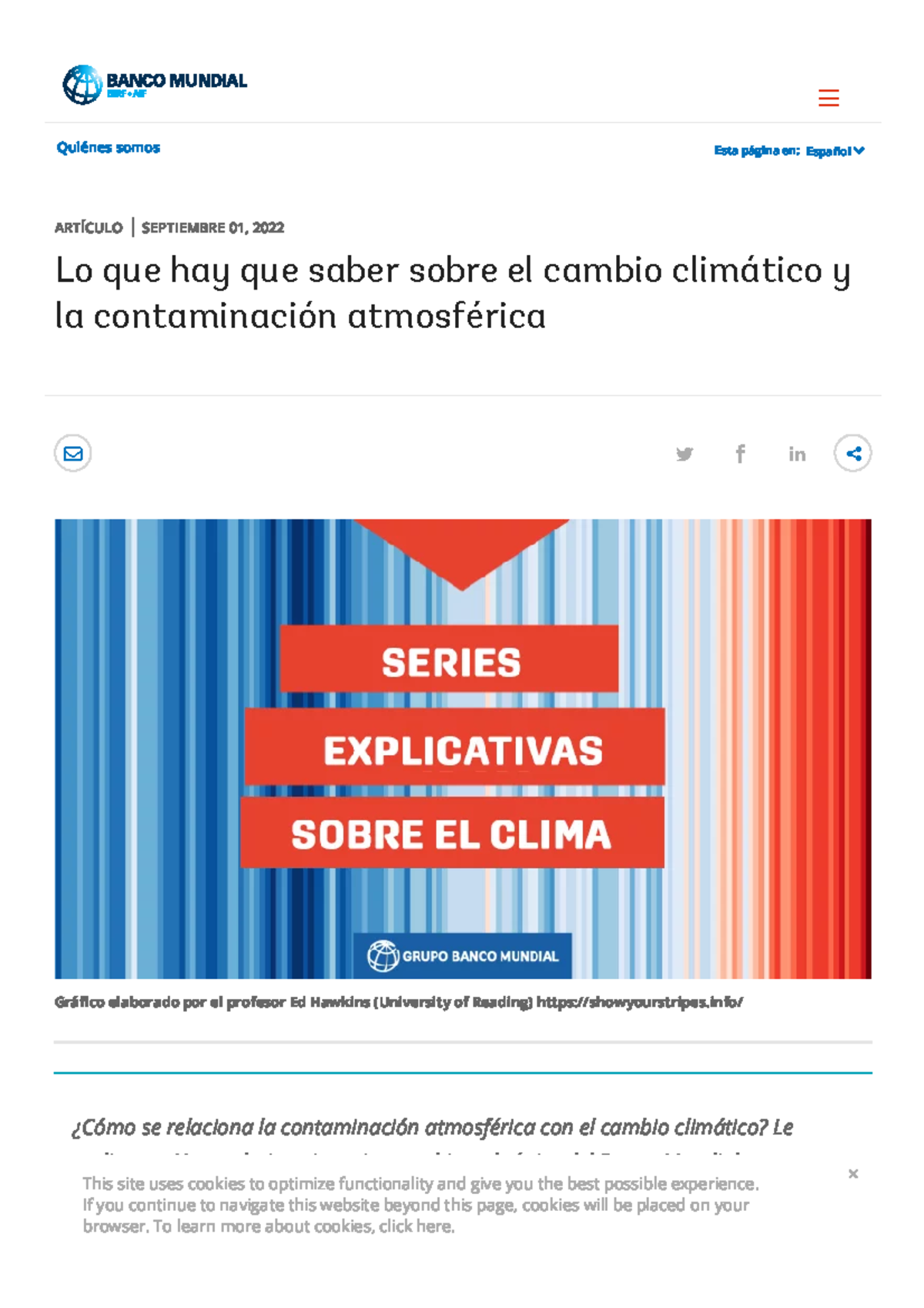 El cambio climático y la contaminación atmosférica - Lo qu h qu sbr ...