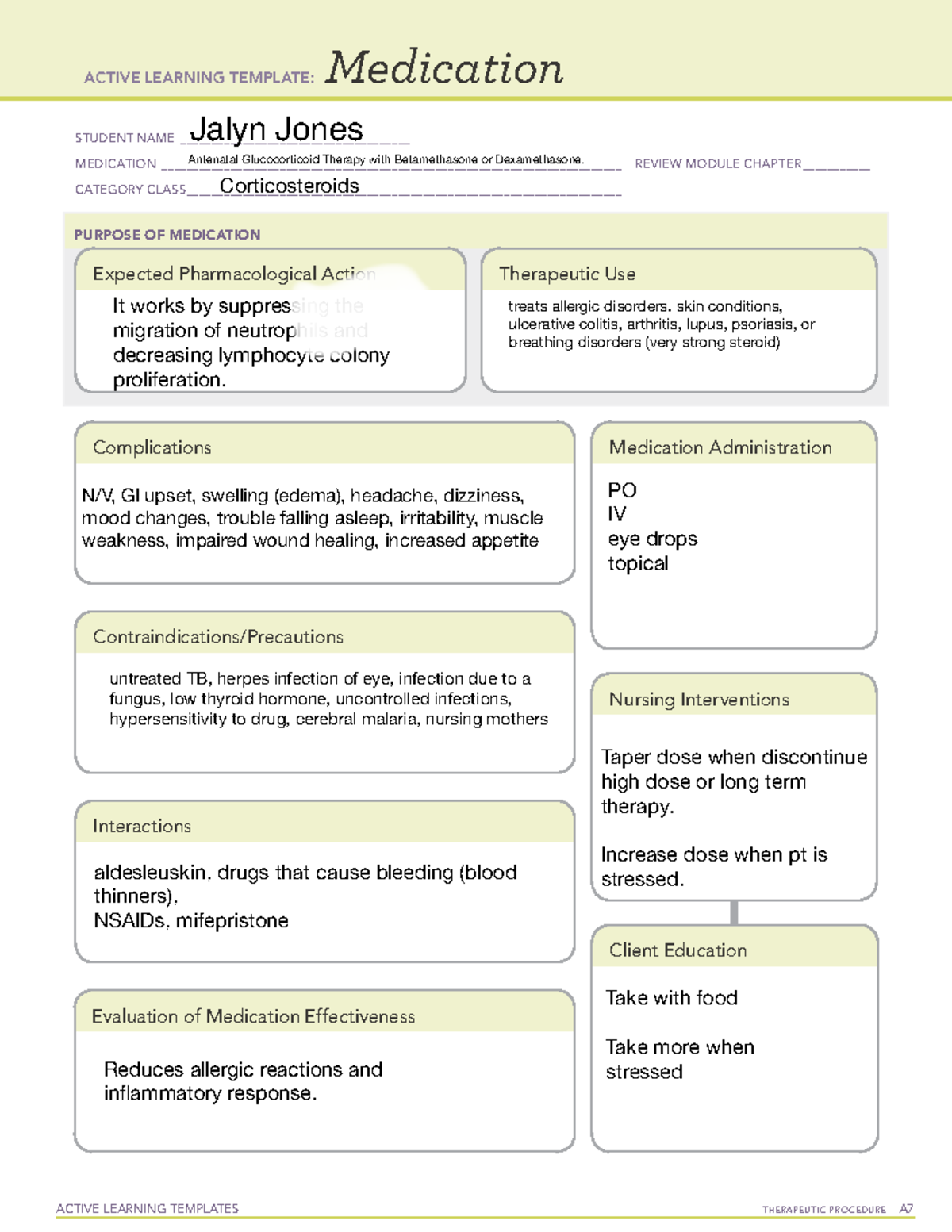 OB Drug Cards - Read - STUDENT NAME ...