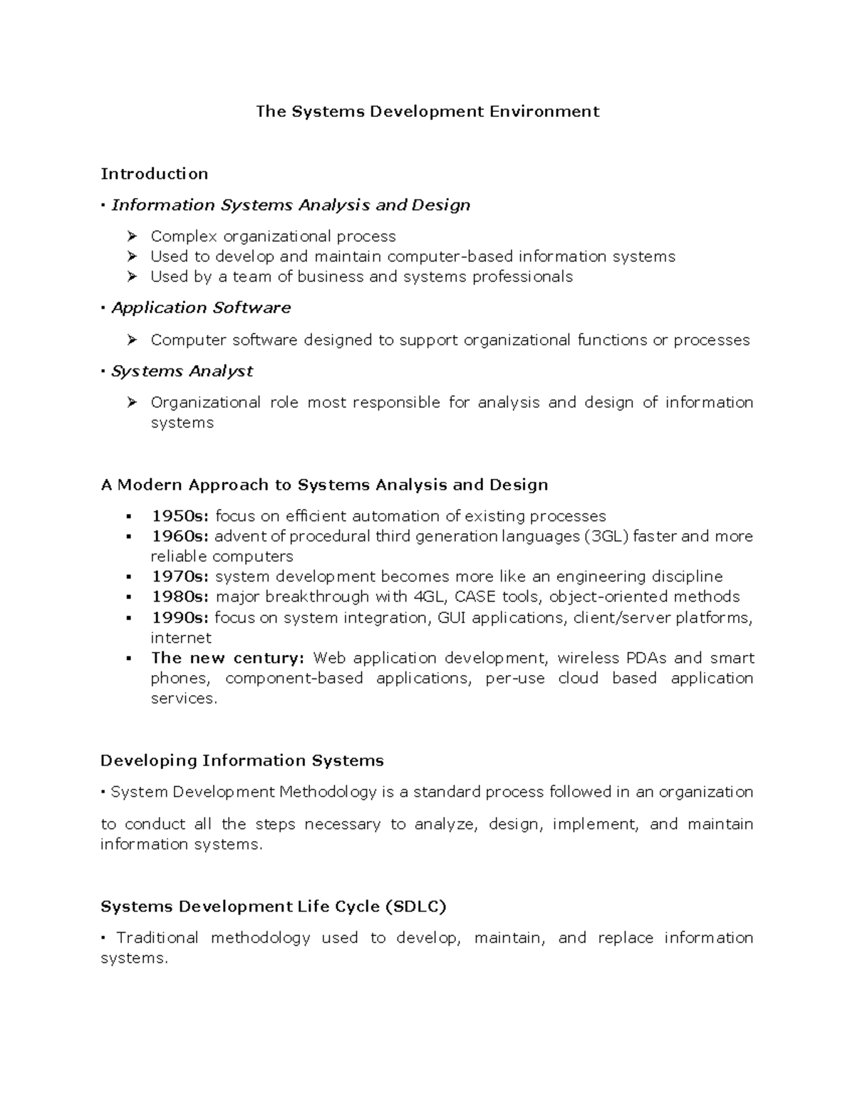 The Systems Development Environment - The Systems Development ...