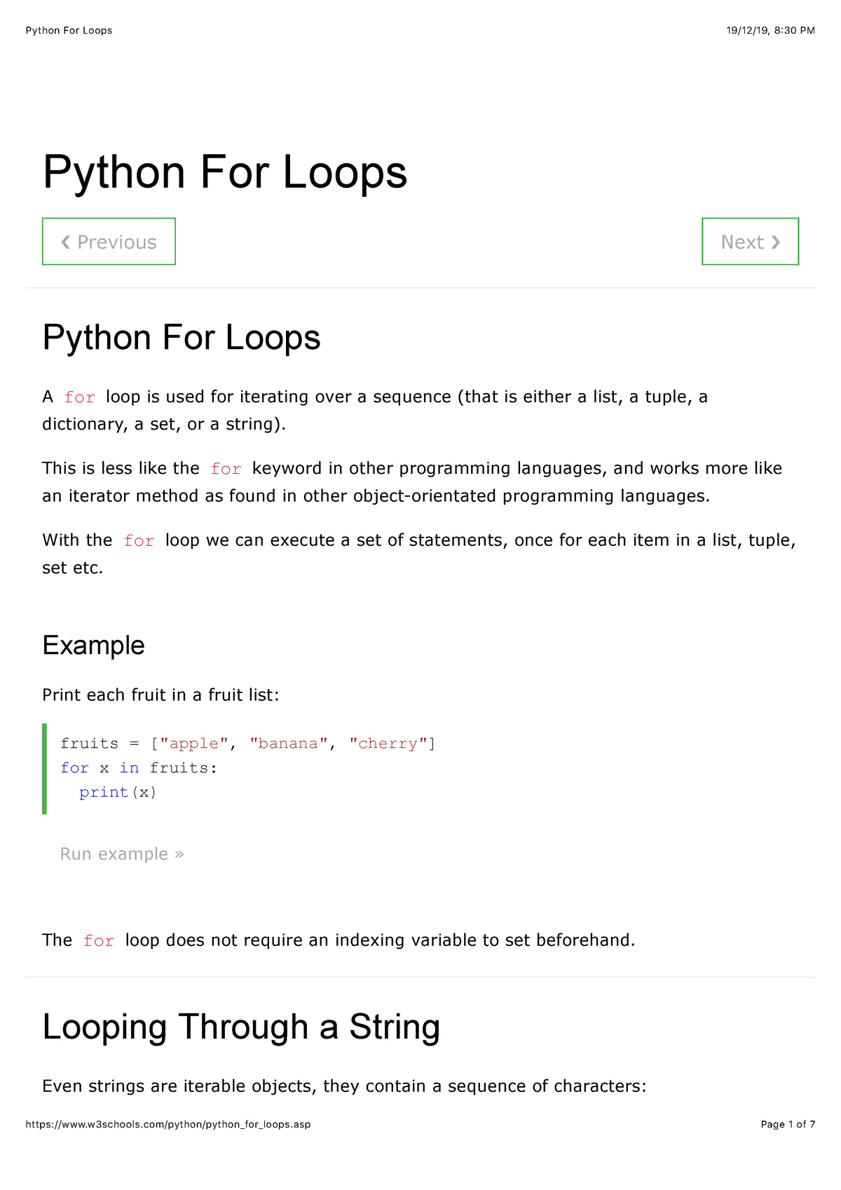 Python For Loops Studocu