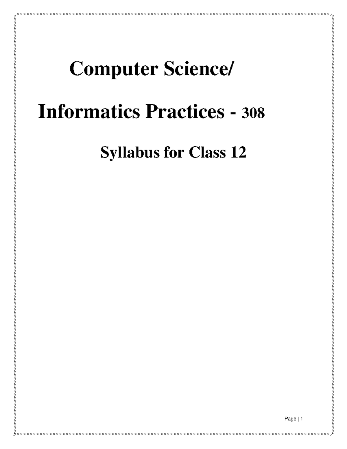 308 Computer Science - Computer Science/ Informatics Practices - 308 ...