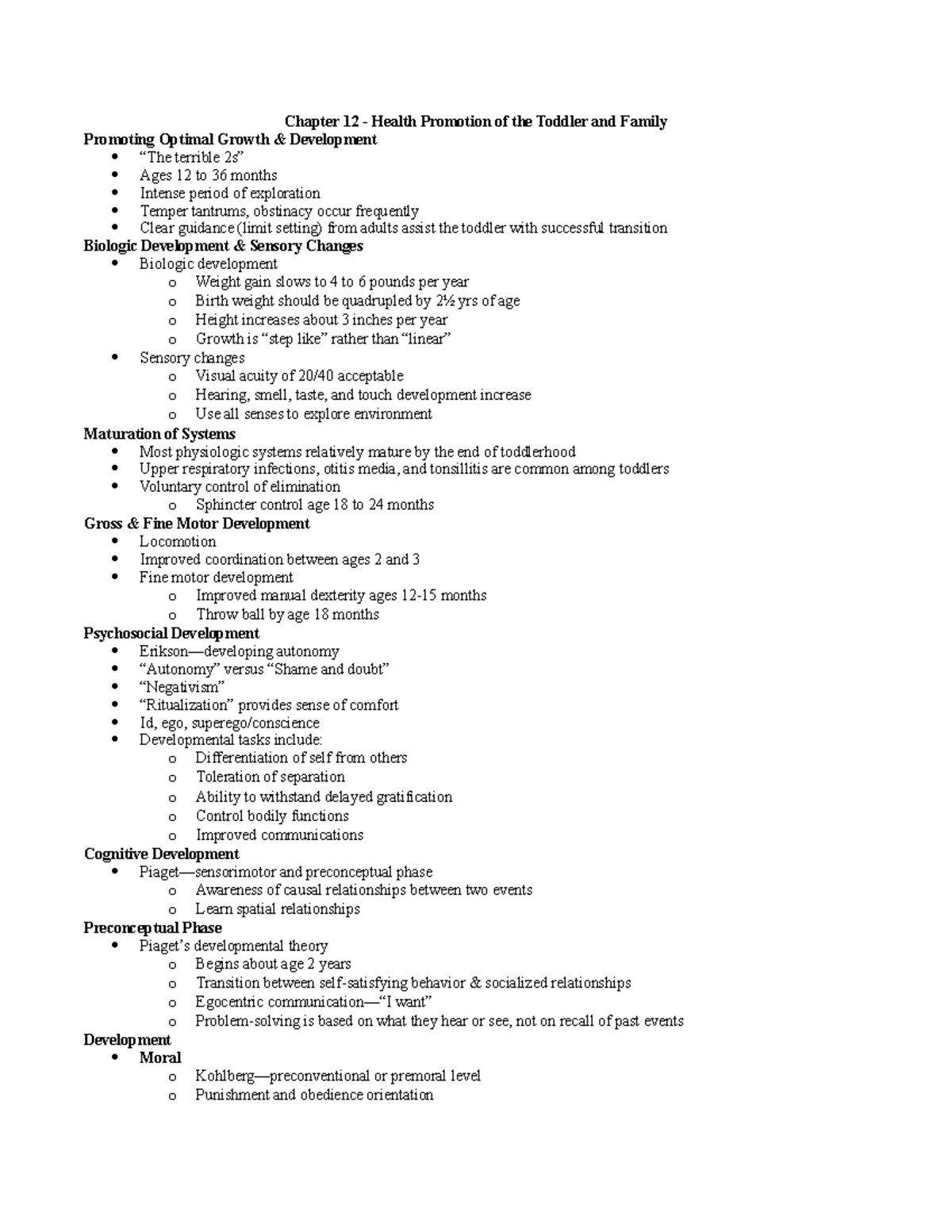 Chapter 12 - Health promotion of the toddler - Chapter 12 - Health ...
