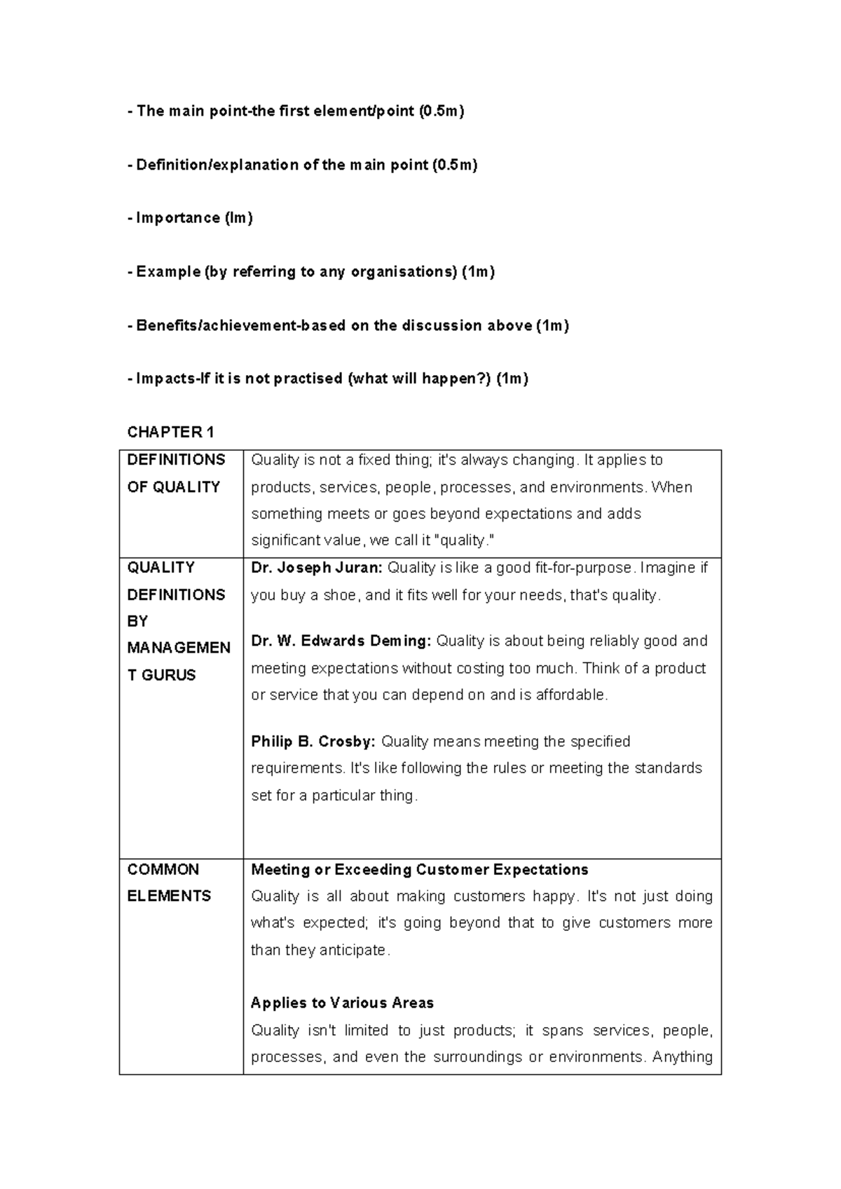 Notes Chapter 1 & 2 ADS409 - The main point-the first element/point (0 ...