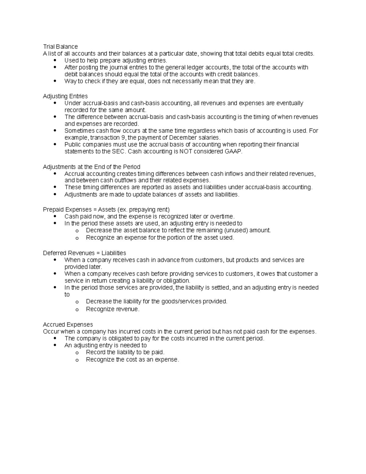 ACC Chapter 7 Pt. 3 - Kyle Goodin - Trial Balance A list of all ...