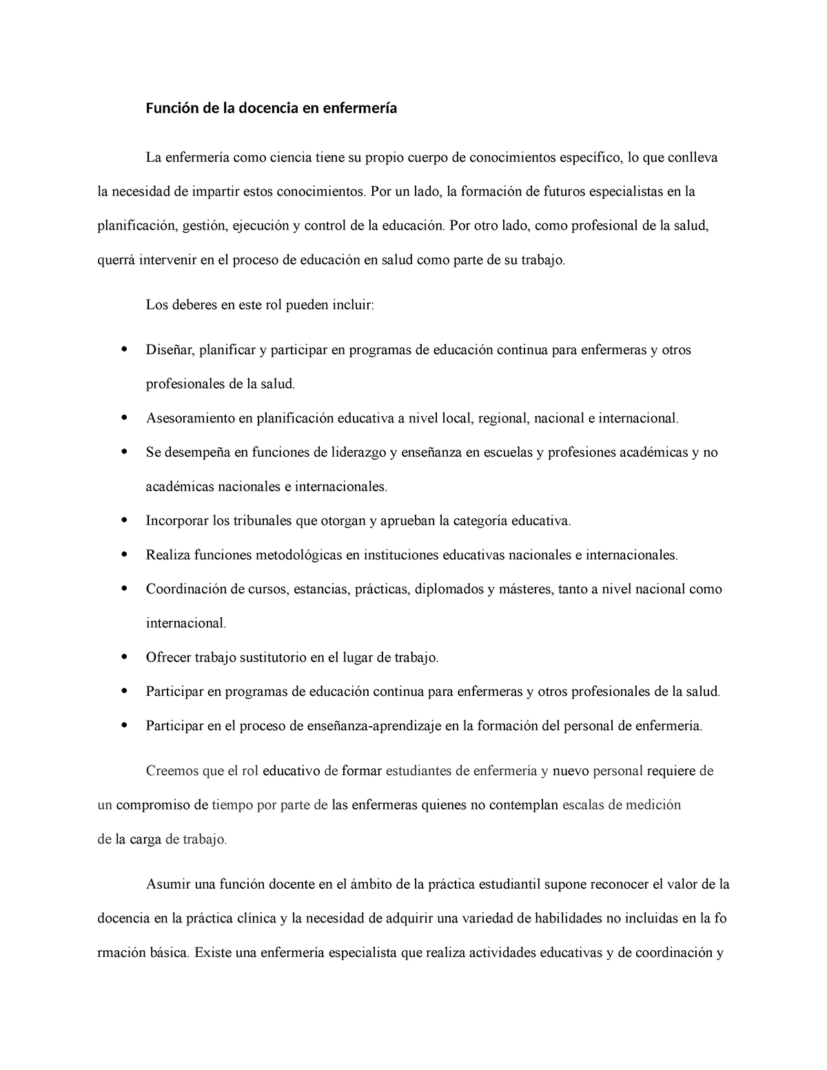 Función De La Docencia En Enfermería Función De La Docencia En Enfermería La Enfermería Como 8707