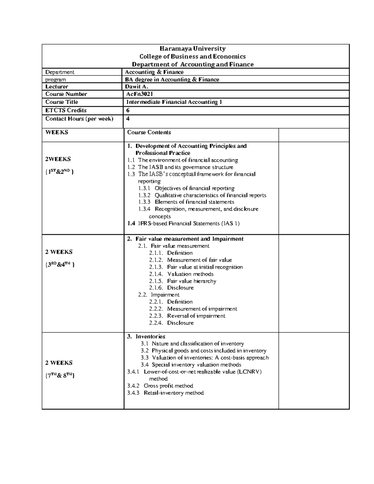 IFA I Course outline - THE BEST STUDY MATERIAL - Haramaya University ...