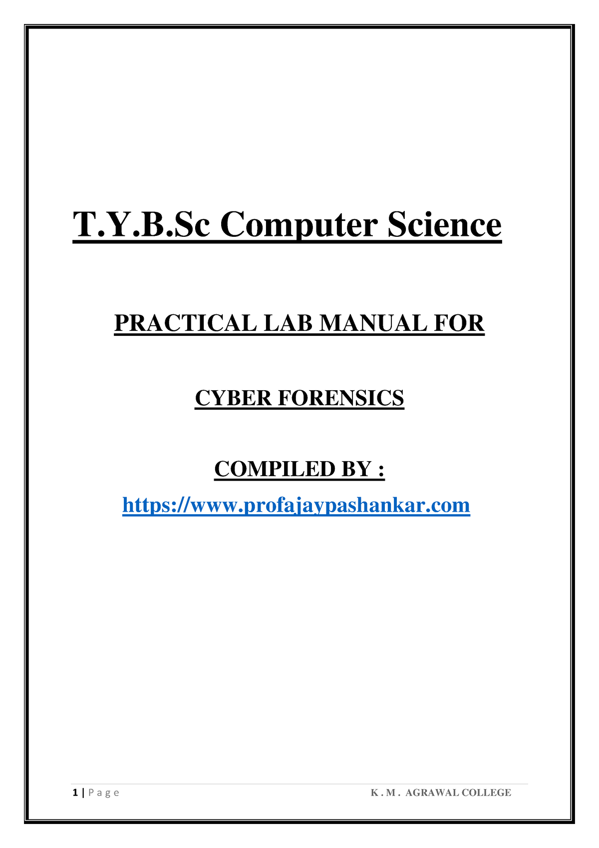 Cf-1 - Practical - T.Y.B Computer Science PRACTICAL LAB MANUAL FOR ...