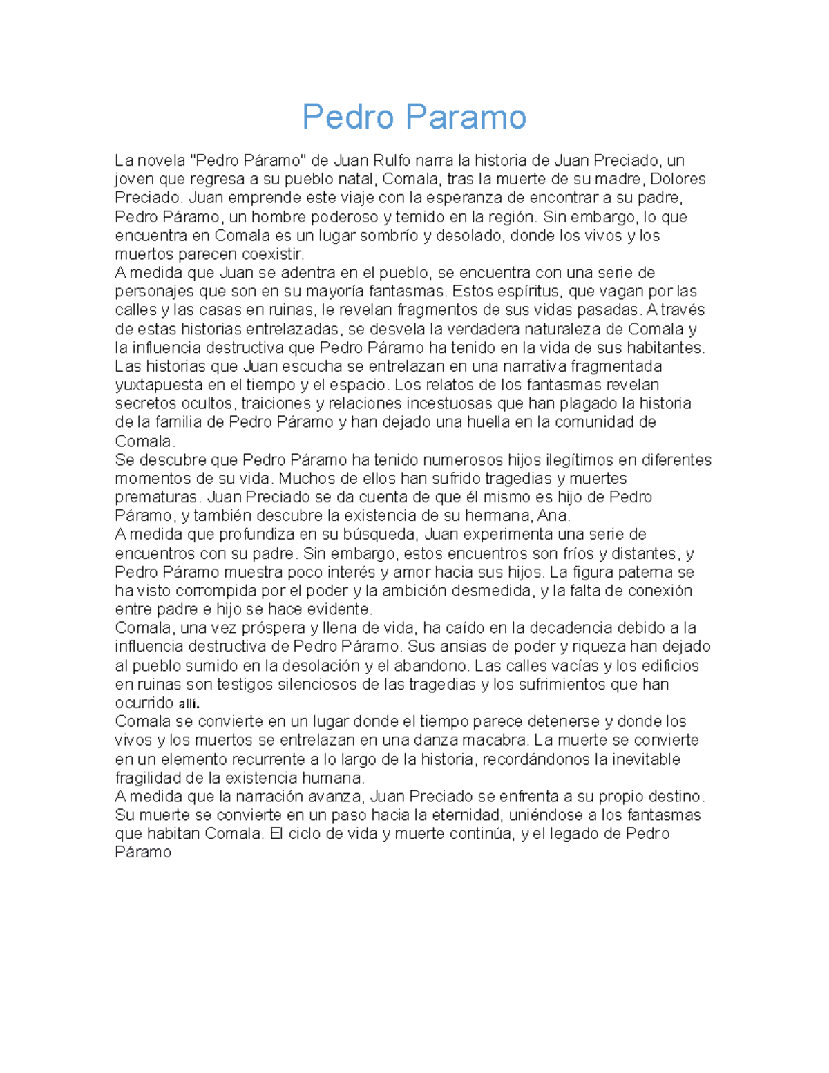 Pedro Paramo Resumen Pedro - Thumb 1200 1553 
