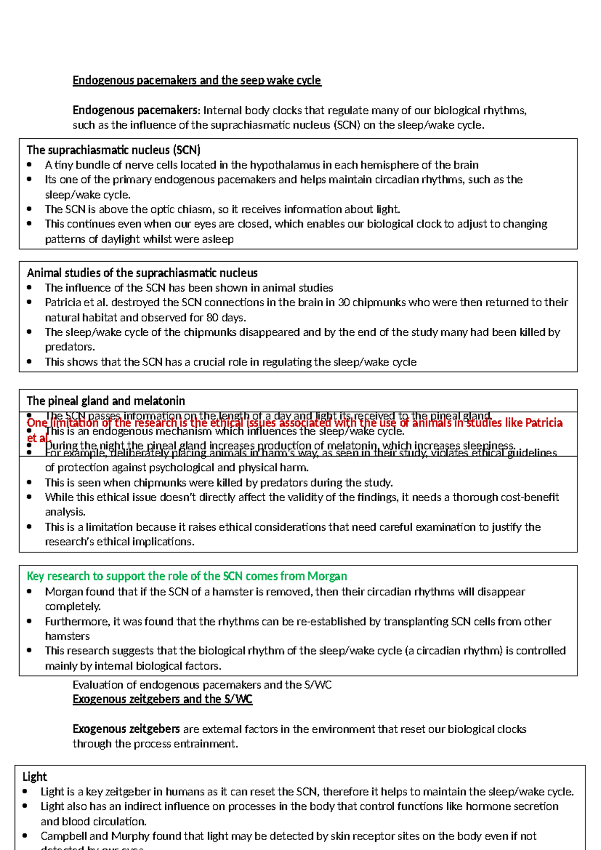 15-EP and EZ - XXXX - Endogenous pacemakers and the seep wake cycle ...