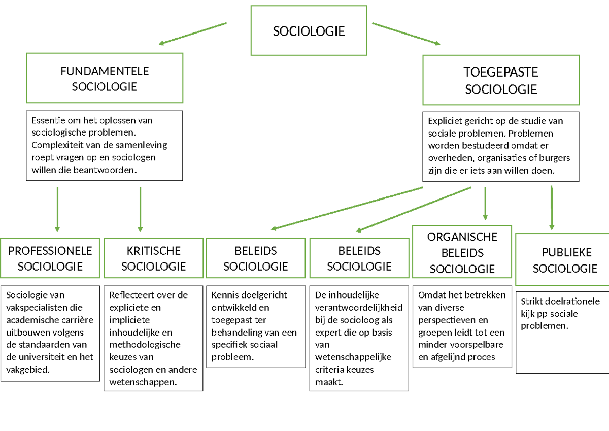 Schema werk in sociologie - SOCIOLOGIE FUNDAMENTELE SOCIOLOGIE