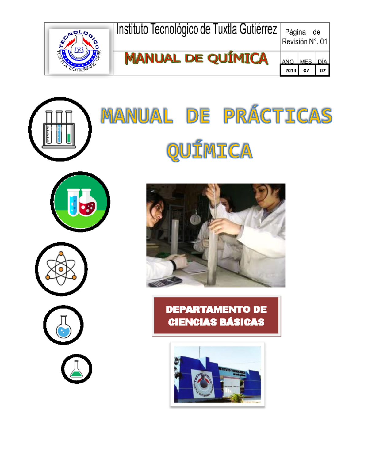 Manual De Prácticas Laboratorio De Química Departamento De Ciencias