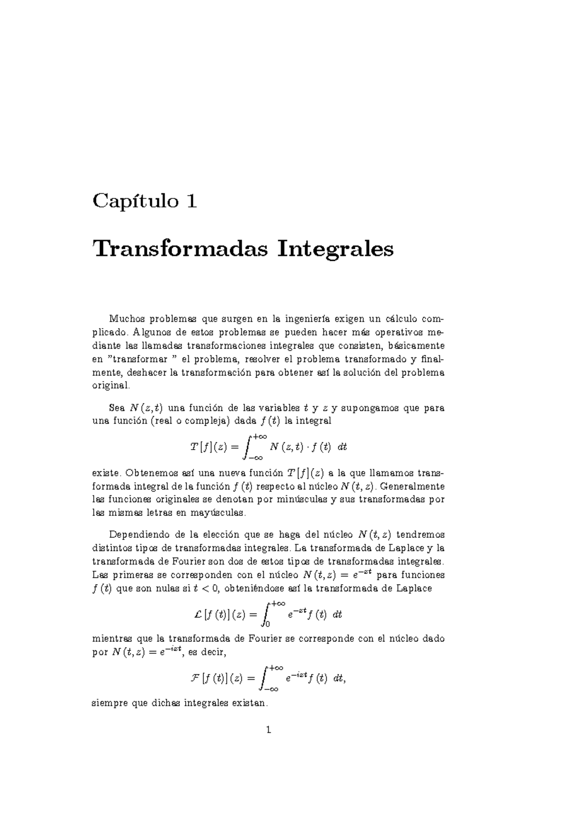 TEMA 1. Transformada de Laplace - Capítulo 1 Transformadas Integrales ...