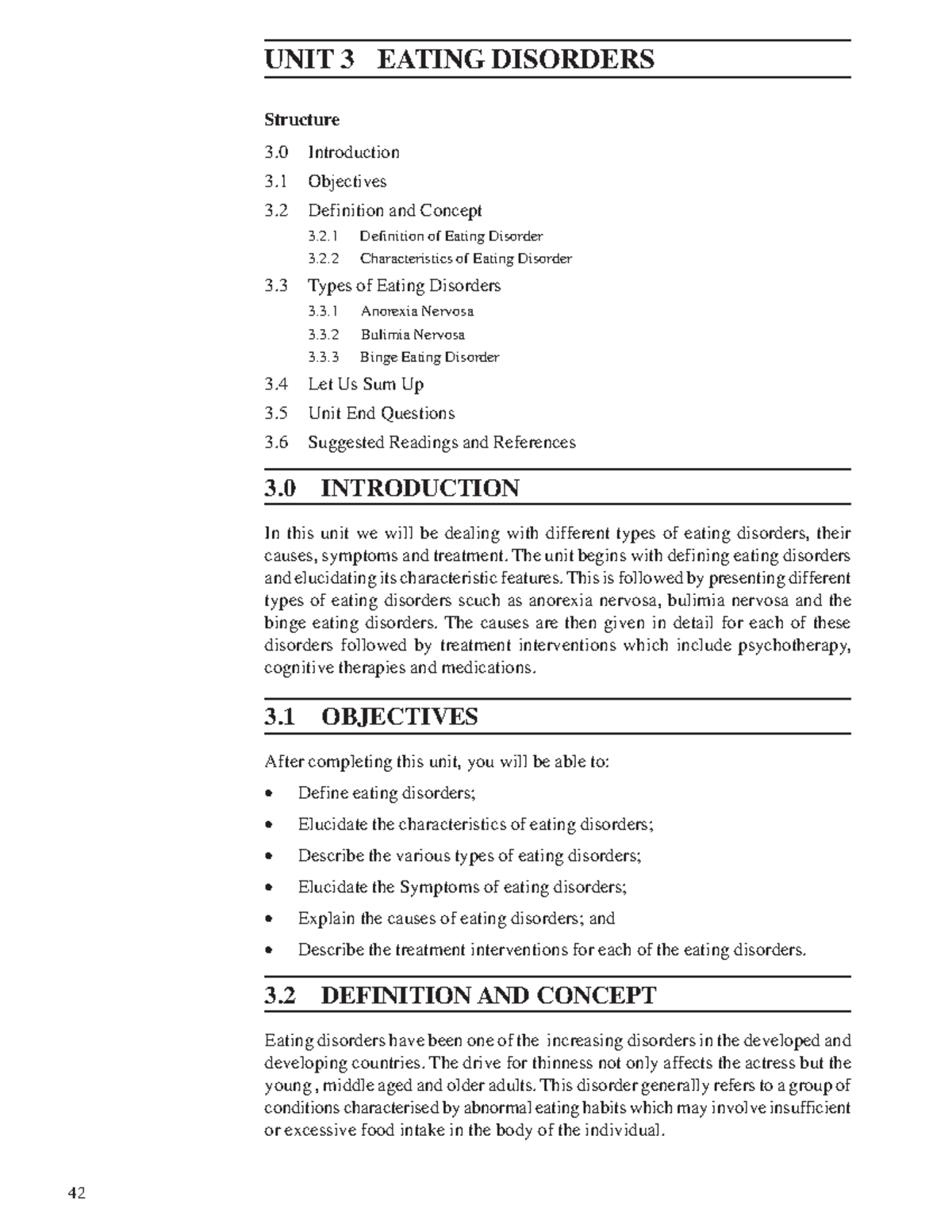 Unit3 Eating disorders Mild Mental Disorders UNIT 3 EATING