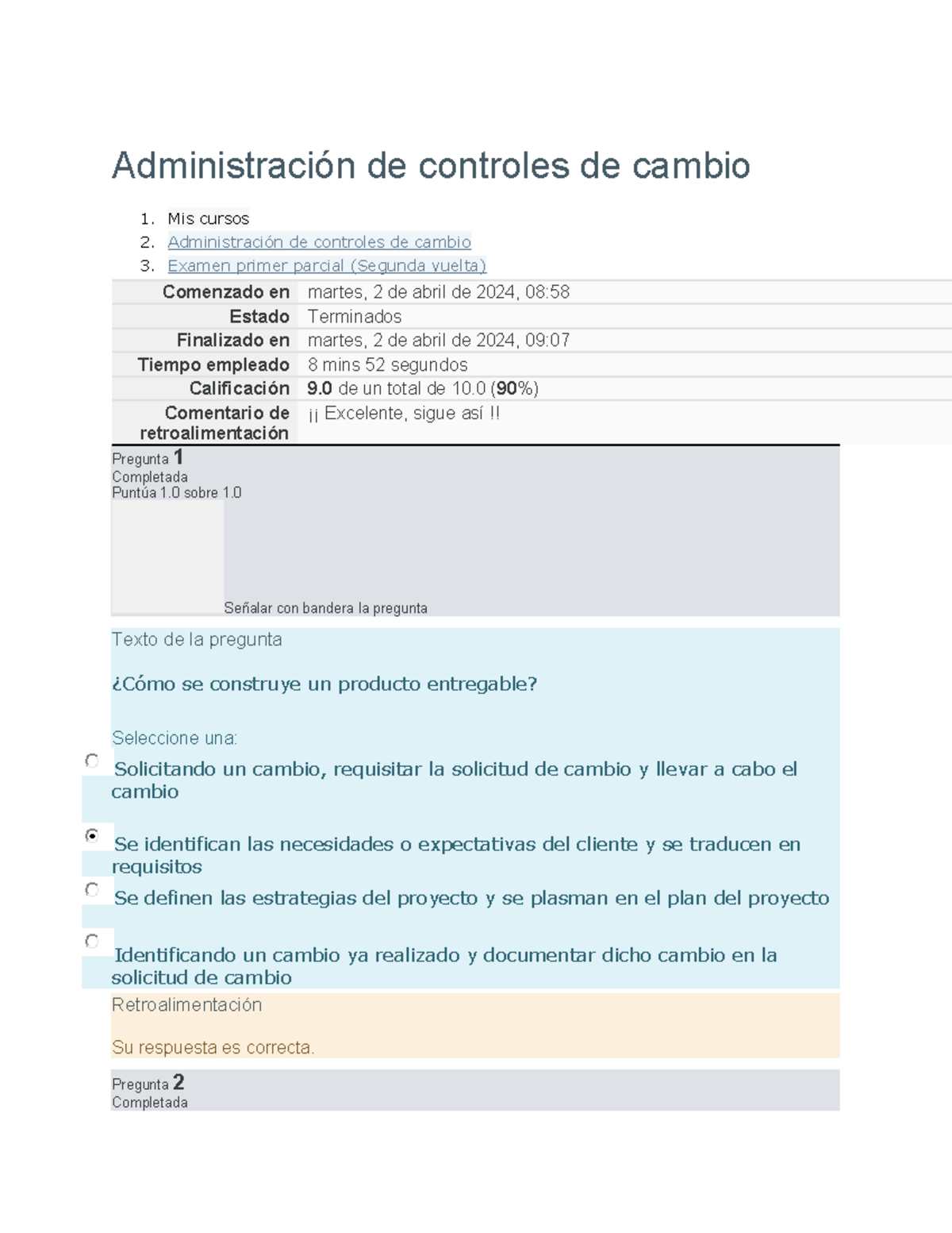 Administración De Controles De Cambio Primer Parcial Segunda Vuelta ...