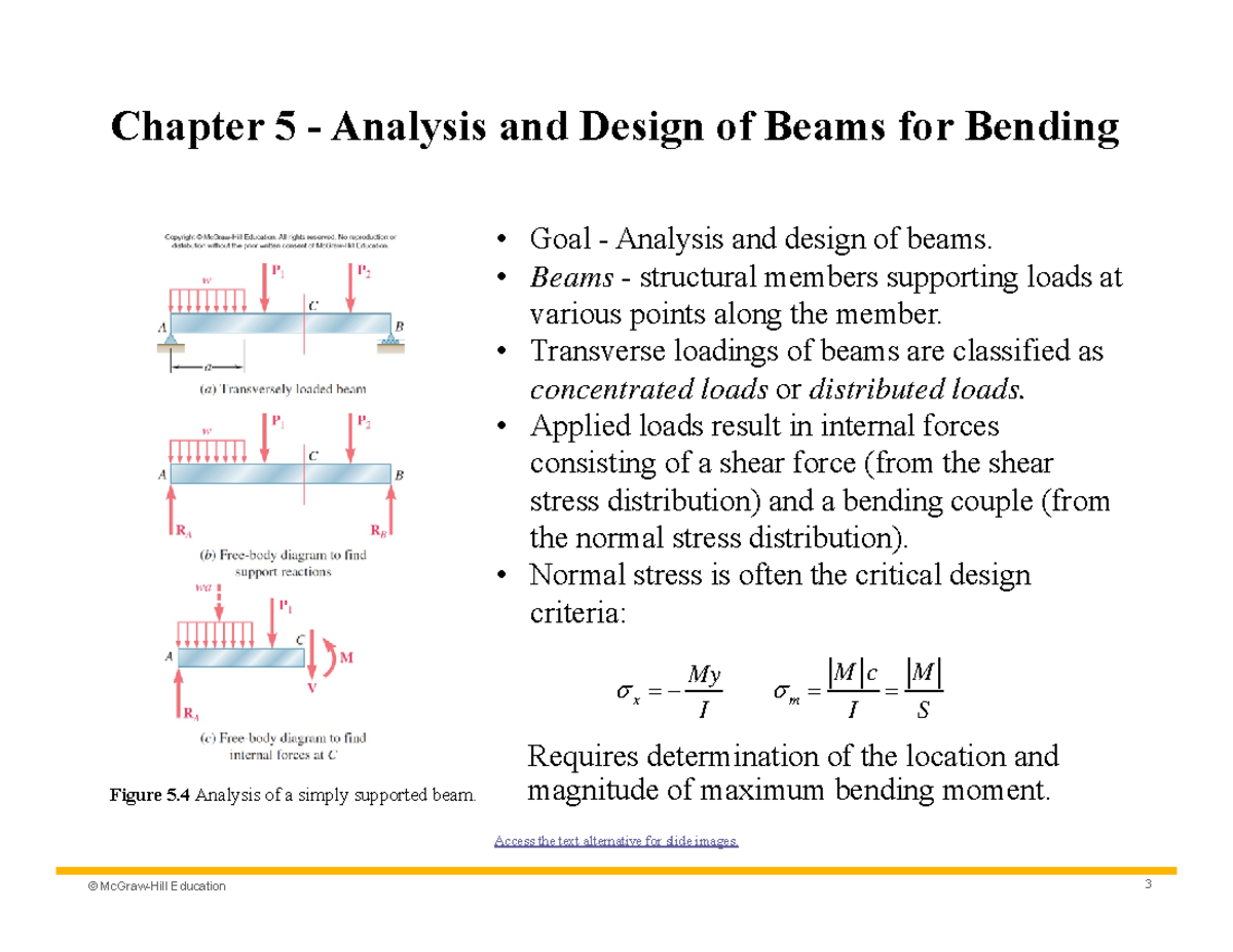 MEM230 Notes Chp 5 to 7 - Chapter 5 - Analysis and Design of Beams for ...