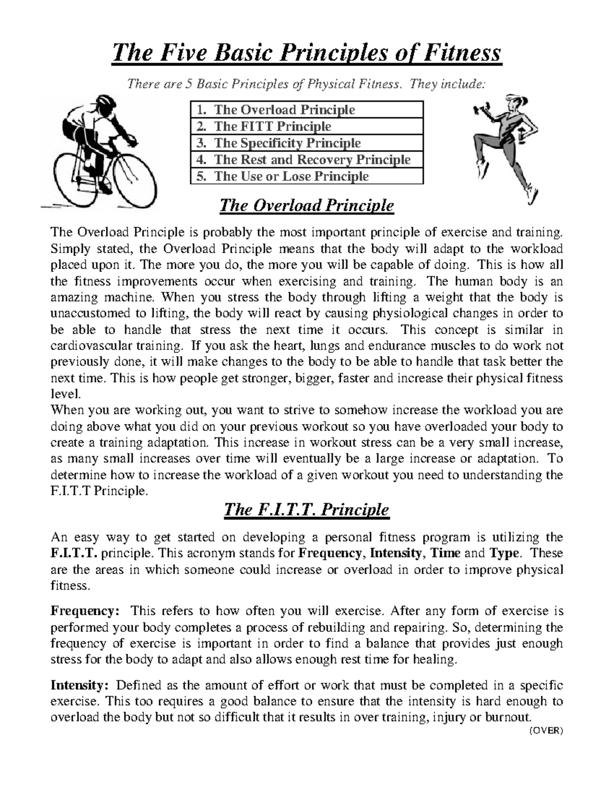 The five basic principles of fitness - The Five Basic Principles of ...