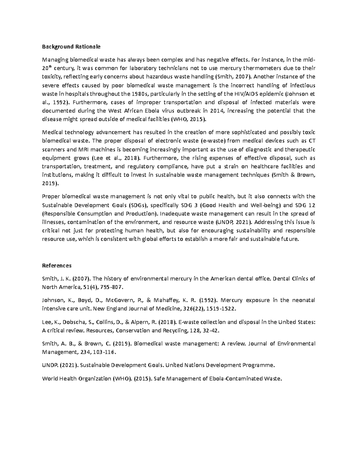 Background Rationale — Christina - Background Rationale Managing ...