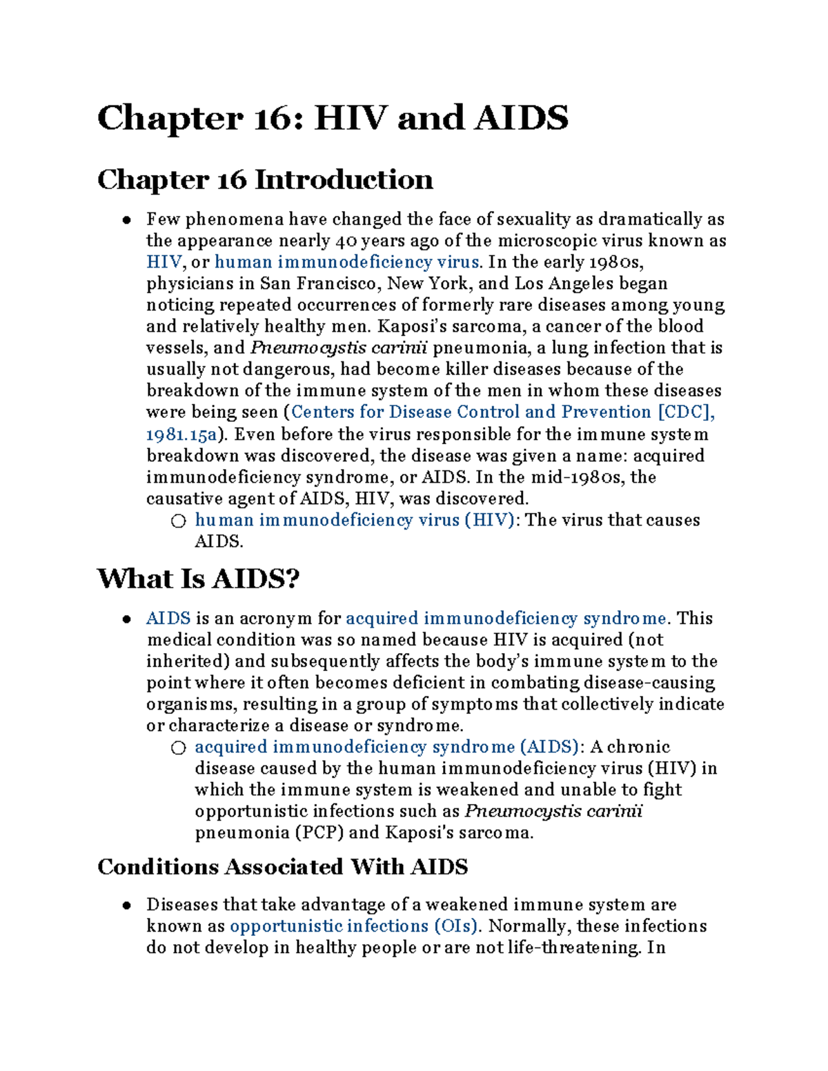 Human Sexuality Chapter 16 Notes Chapter 16 Hiv And Aids Chapter 16 Introduction Few