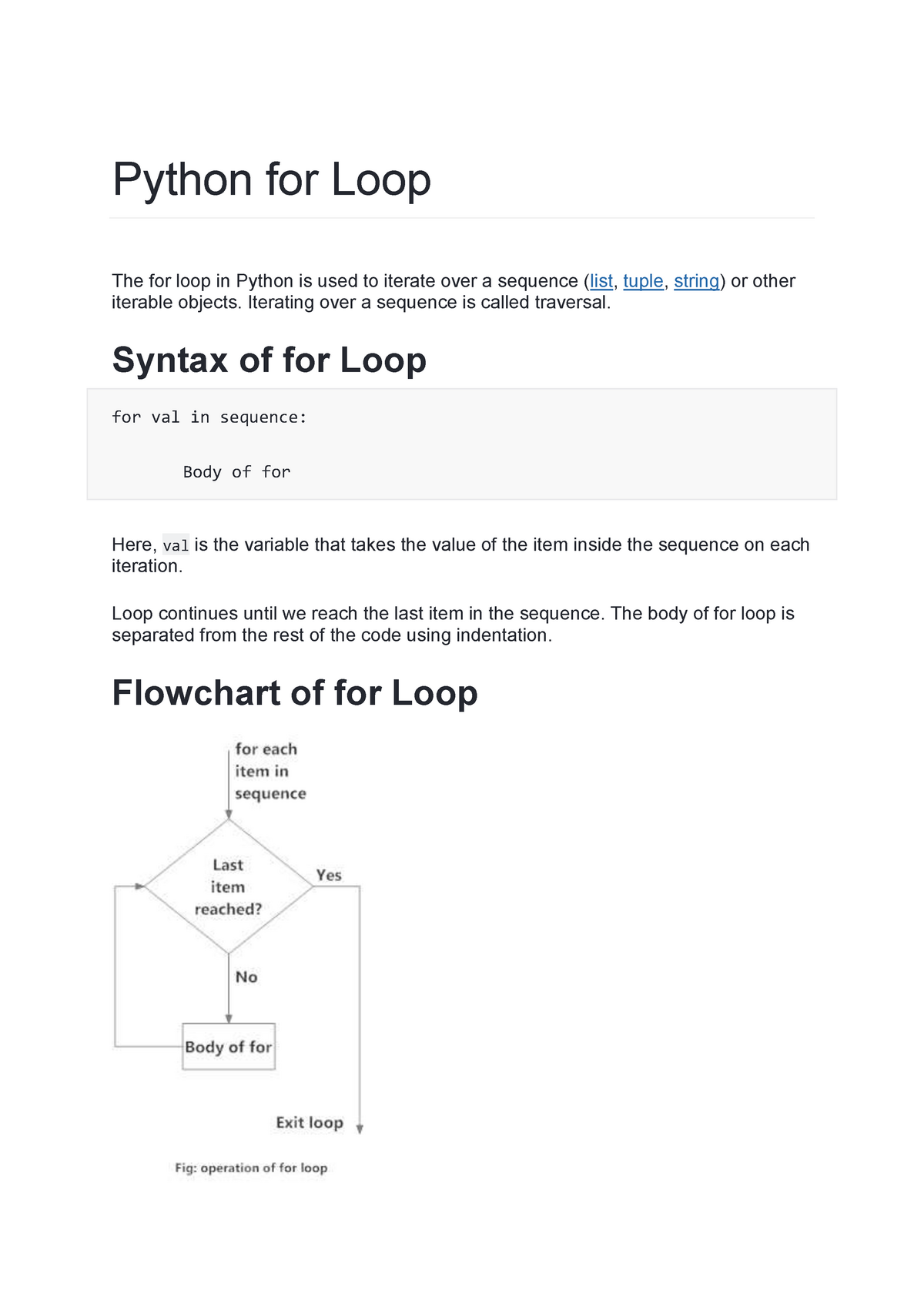 forloop-notes-and-study-materials-python-for-loop-the-for-loop-in