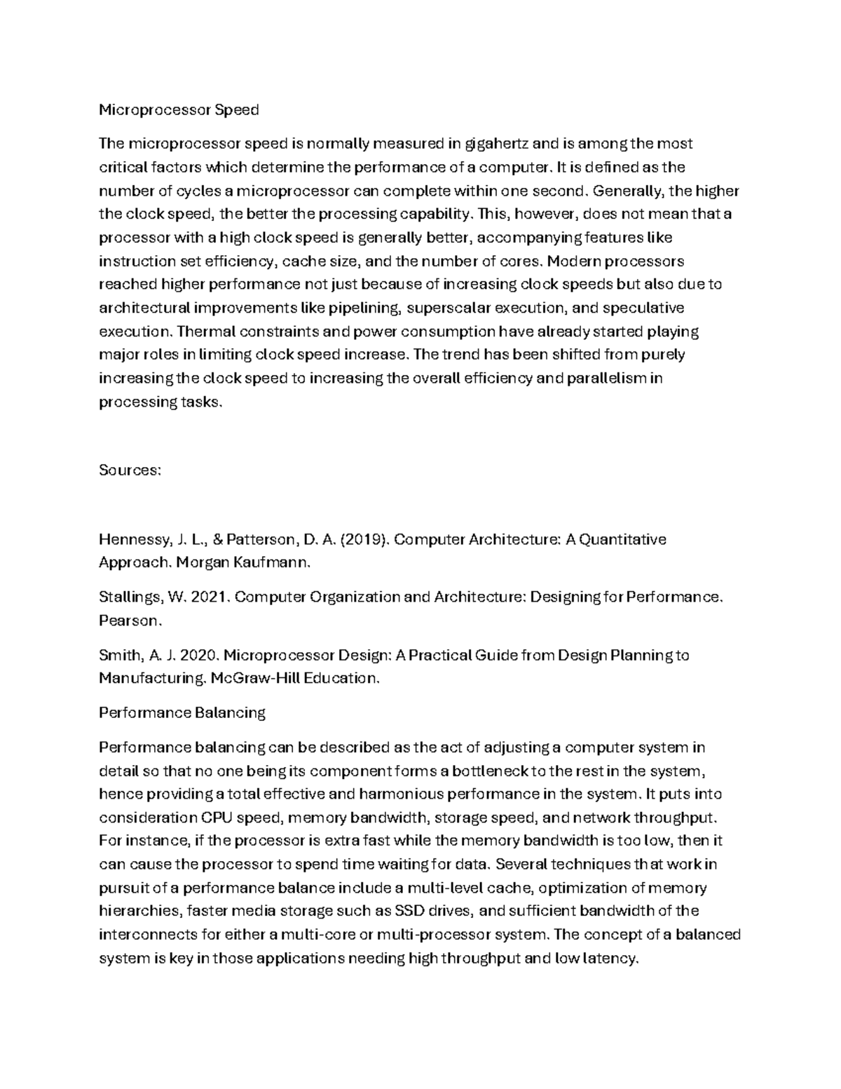 Computer design for perfomance - Microprocessor Speed The ...