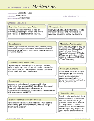 Amitriptyline - Drug Card - ACTIVE LEARNING TEMPLATES TherapeuTic ...