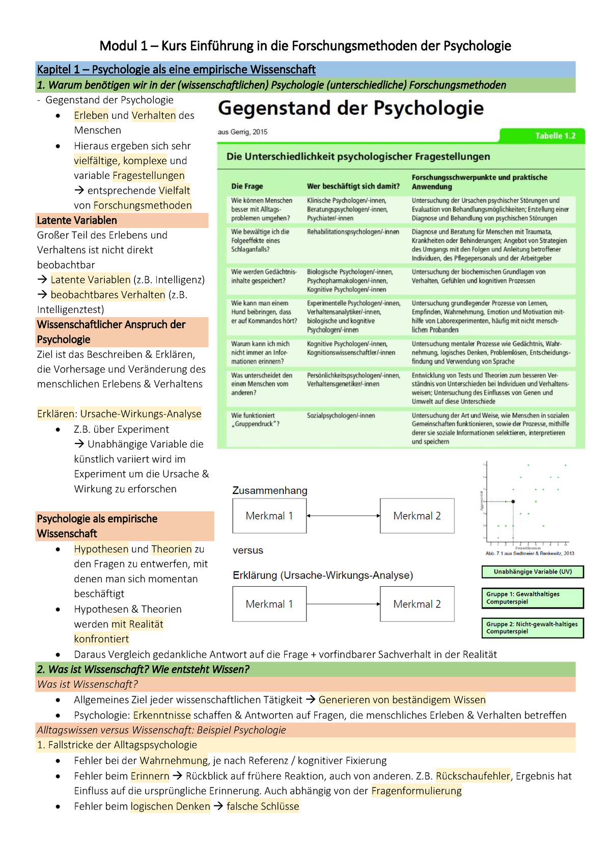 Modul 1 - Kurs Einführung In Die Forschungsmethoden Der Psychologie ...