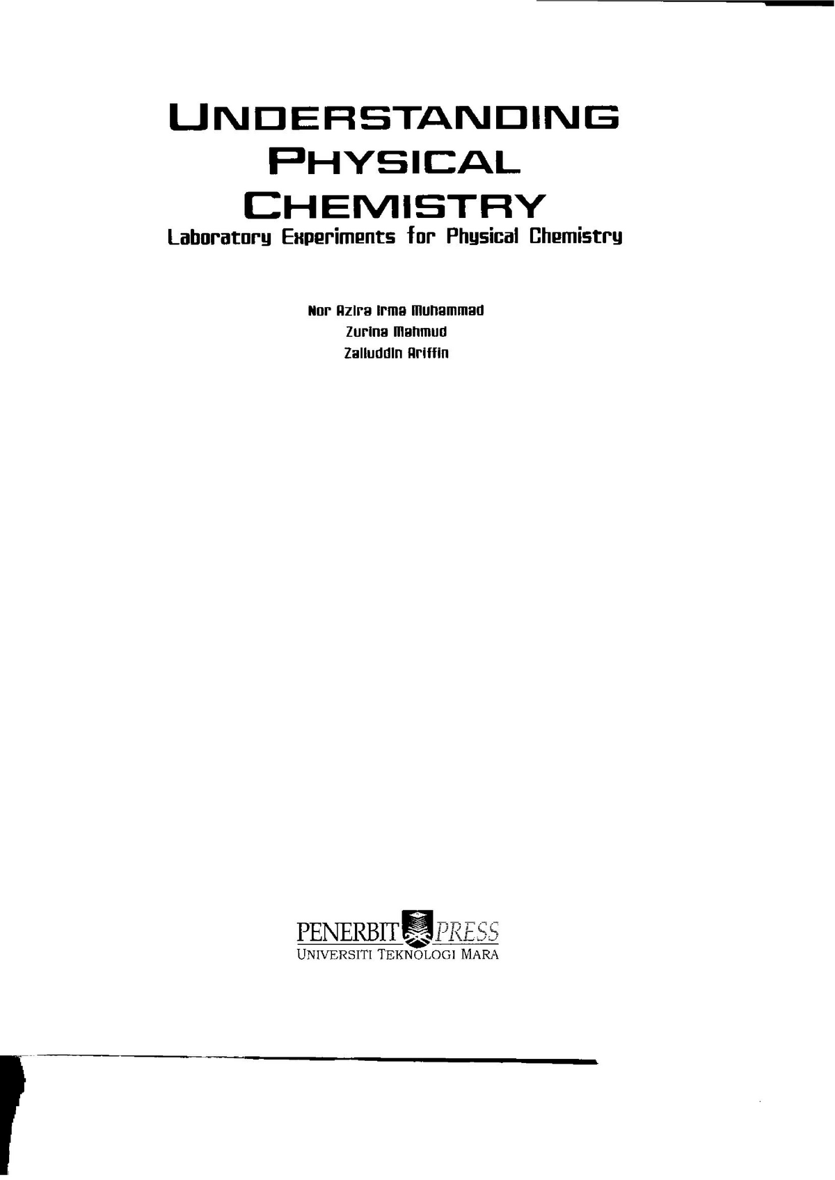 LAB Manual CHM270 CHM271 - Principles Of Physical Chemistry - Studocu