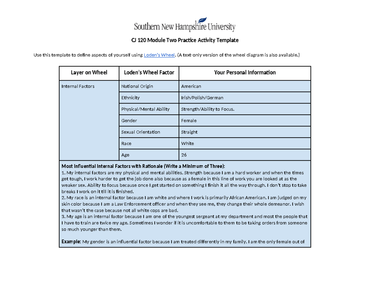 CJ 120 Module Two Practice Activity Template - (A text-only version of ...