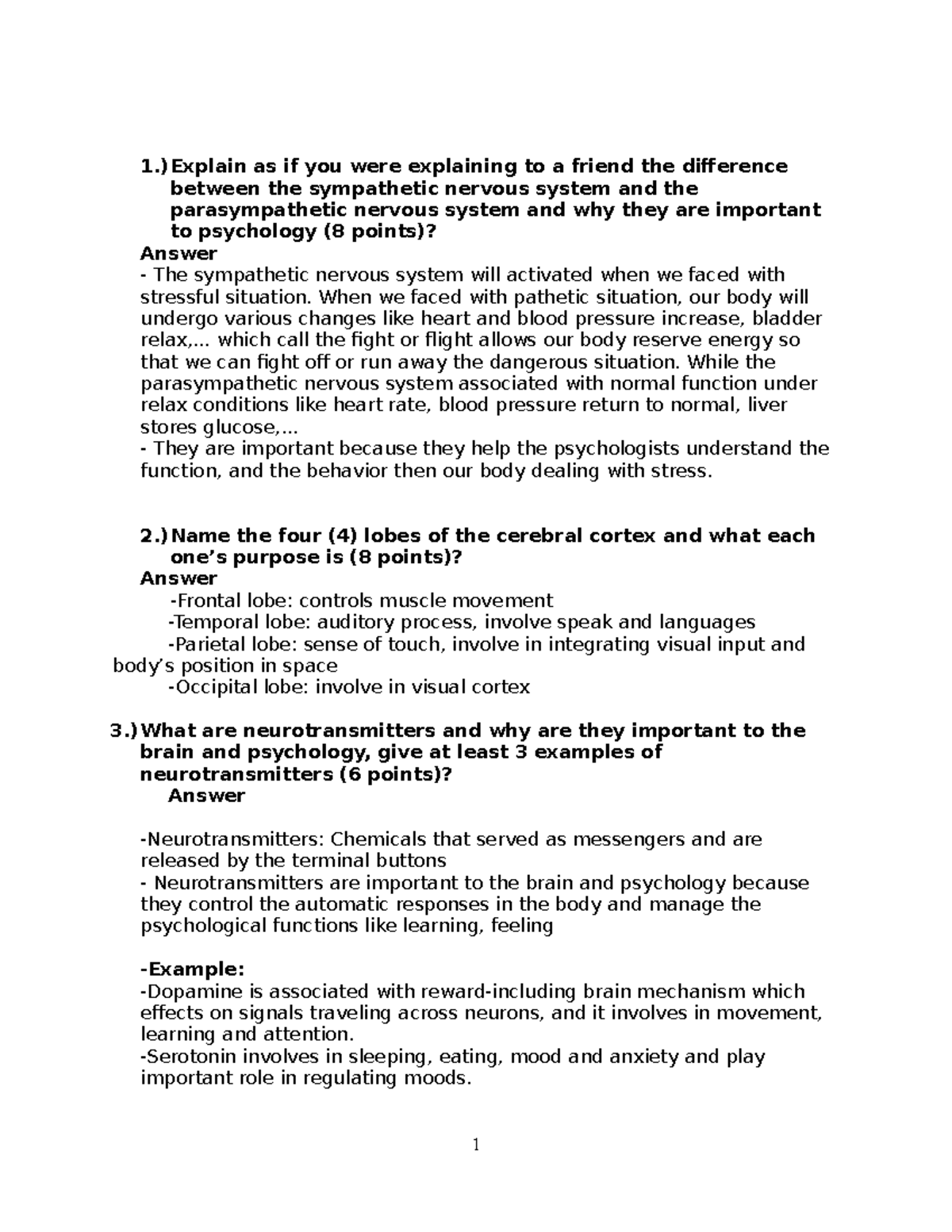 HACC HW Chapter 3,4 Senses and Behavior PSYC 101 - 1.)Explain as if you ...