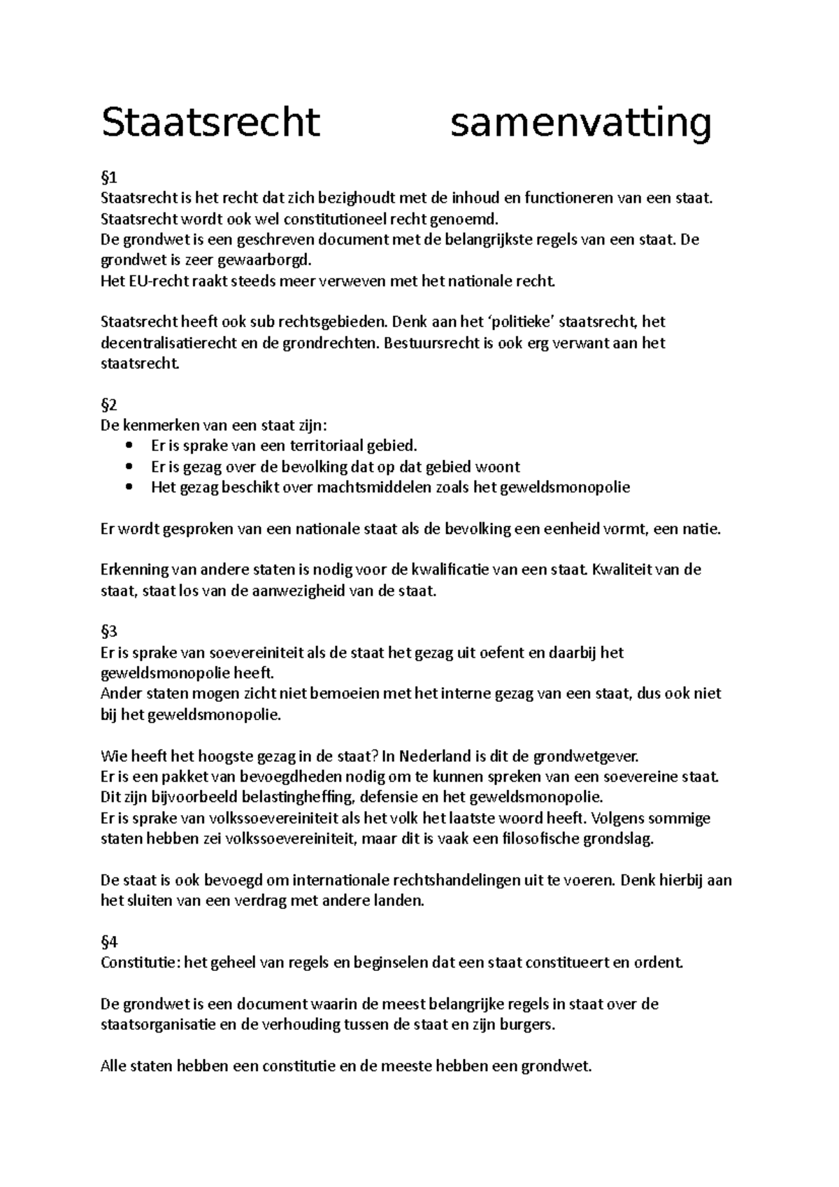 Staatsrecht Samenvatting - Staatsrecht Samenvatting § Staatsrecht Is ...