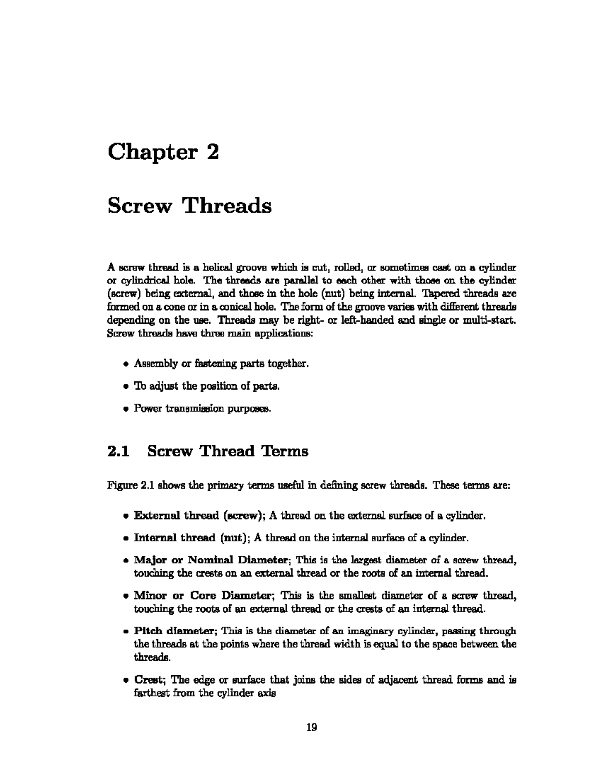Chapter 2 - Screw Threads - The threads are parallel to each other with ...