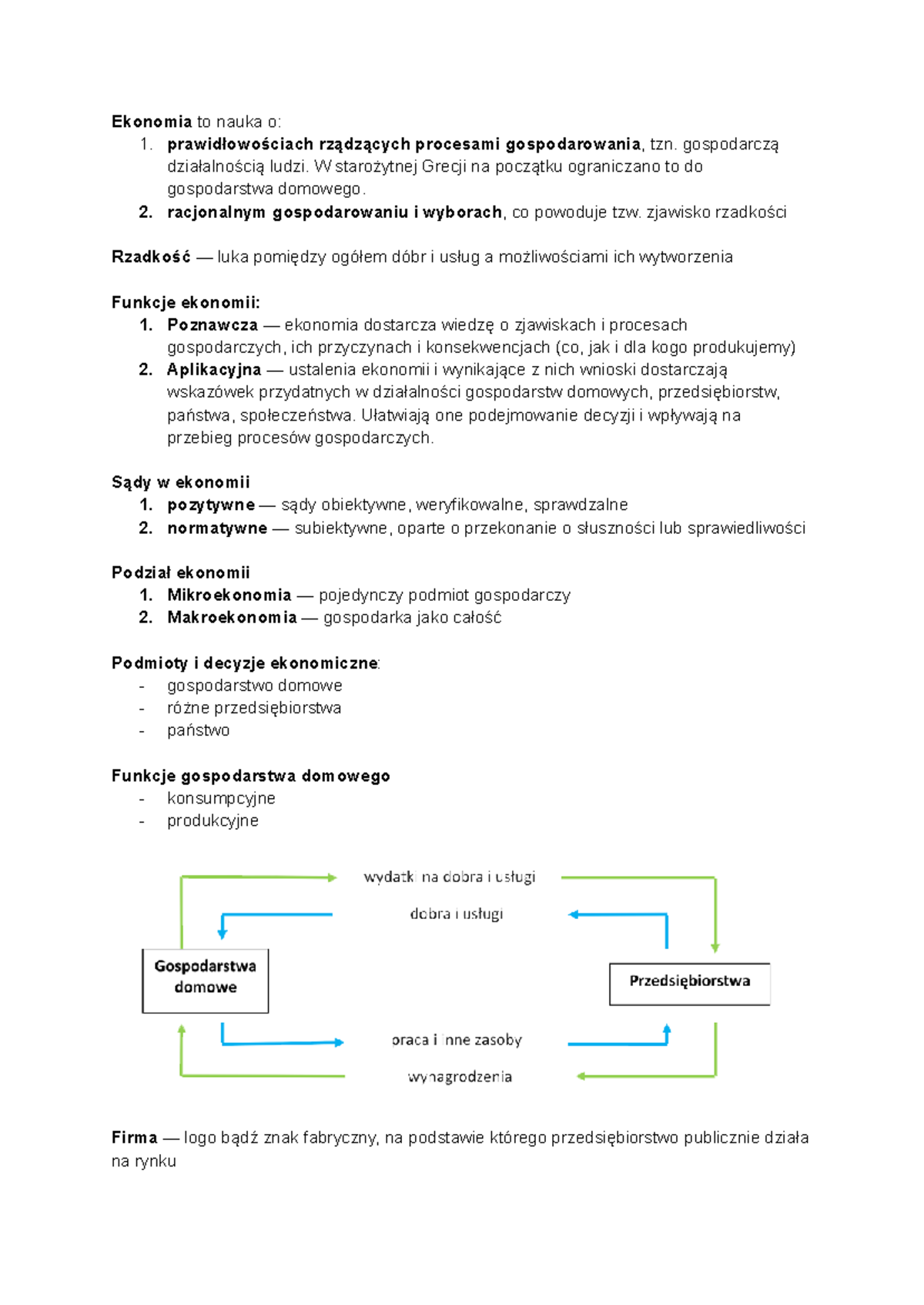 Ekonomia - Notatki z wykładów - Ekonomia to nauka o: 1