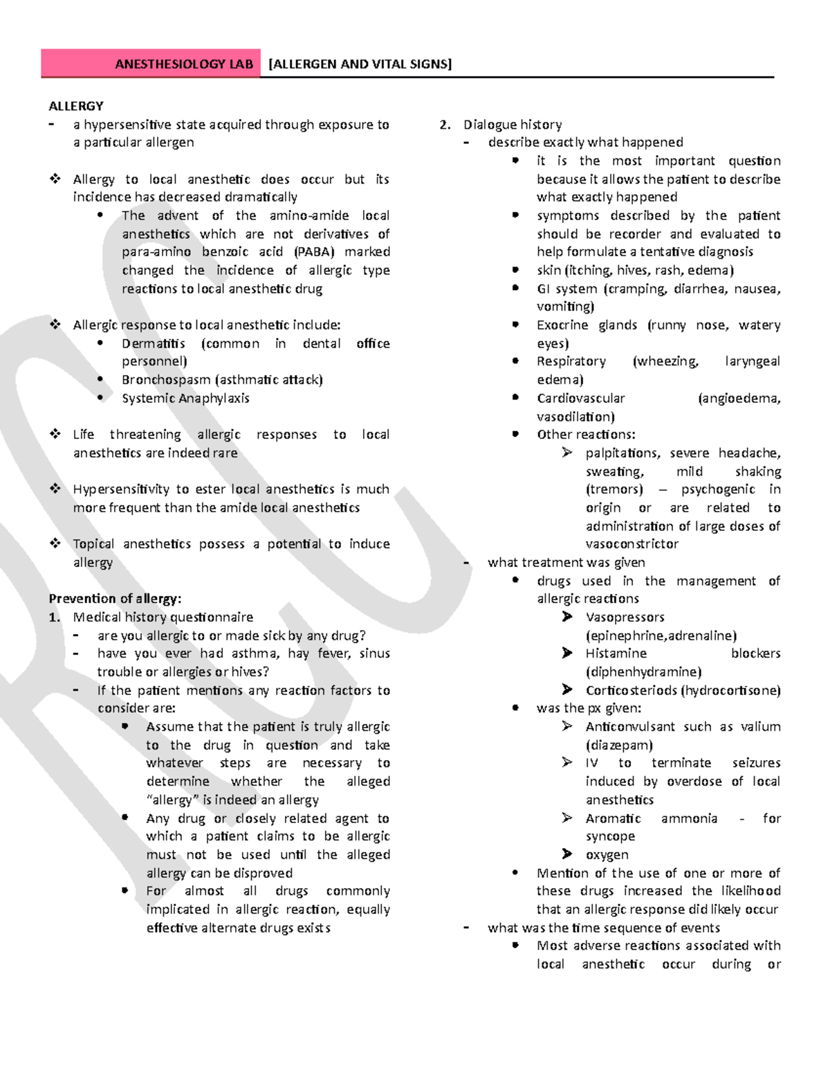 Allergic Reactions - Anesthesiology - ALLERGY a hypersensitive state ...