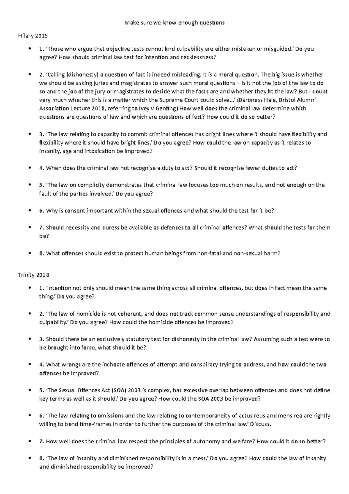 All the essays - Complete List of Essay Questions - Make sure we know ...