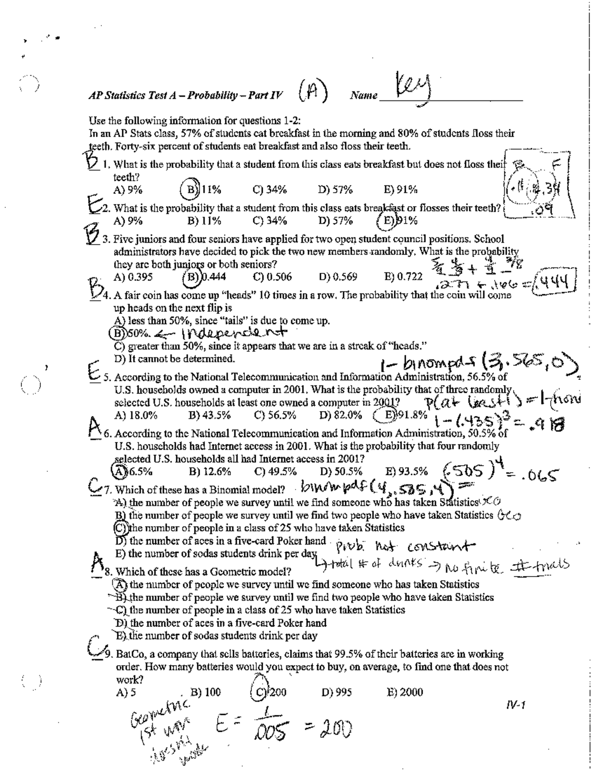 Review 2 answers - high school stats - 10:775:205 - Studocu