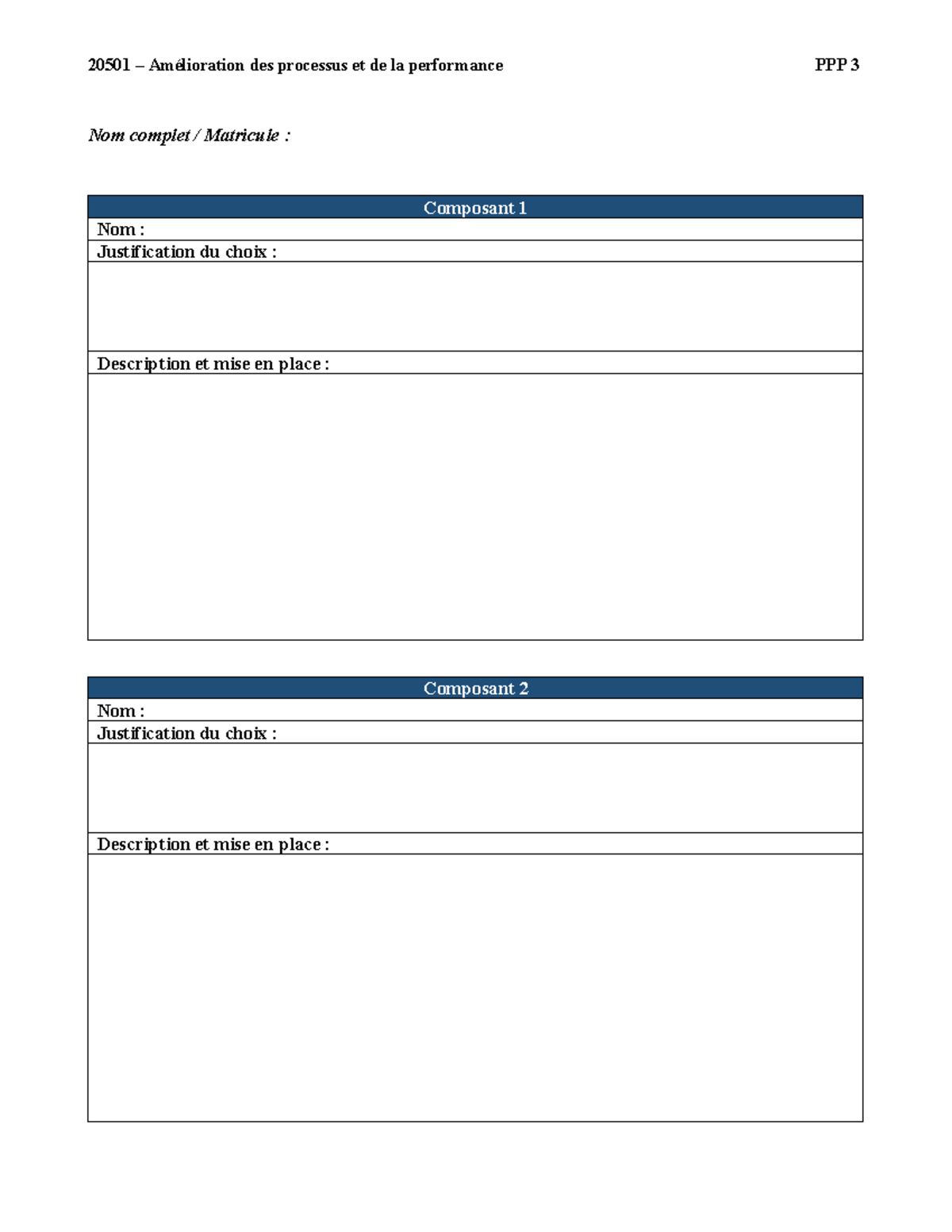 Gabarit ppp3 - 20501 - 20501 – Amélioration des processus et de la ...