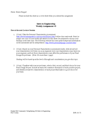 Intro to Engineering Homework 7 done - Name: Ikram Naqqad Intro to ...