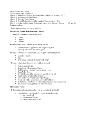 Exam 1 Guide - Material Review - Lecture One Exam Review: Chapter 1 ...