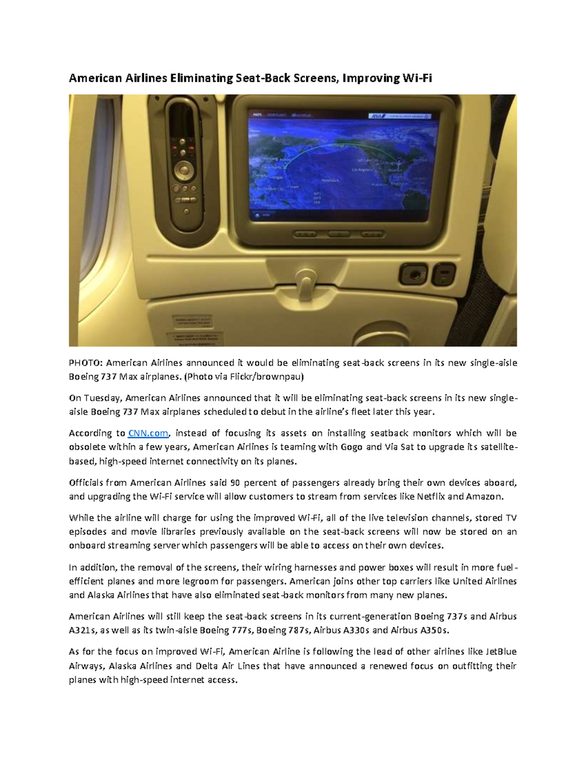 Chapter 4 American Airlines XBOX Handout American Airlines