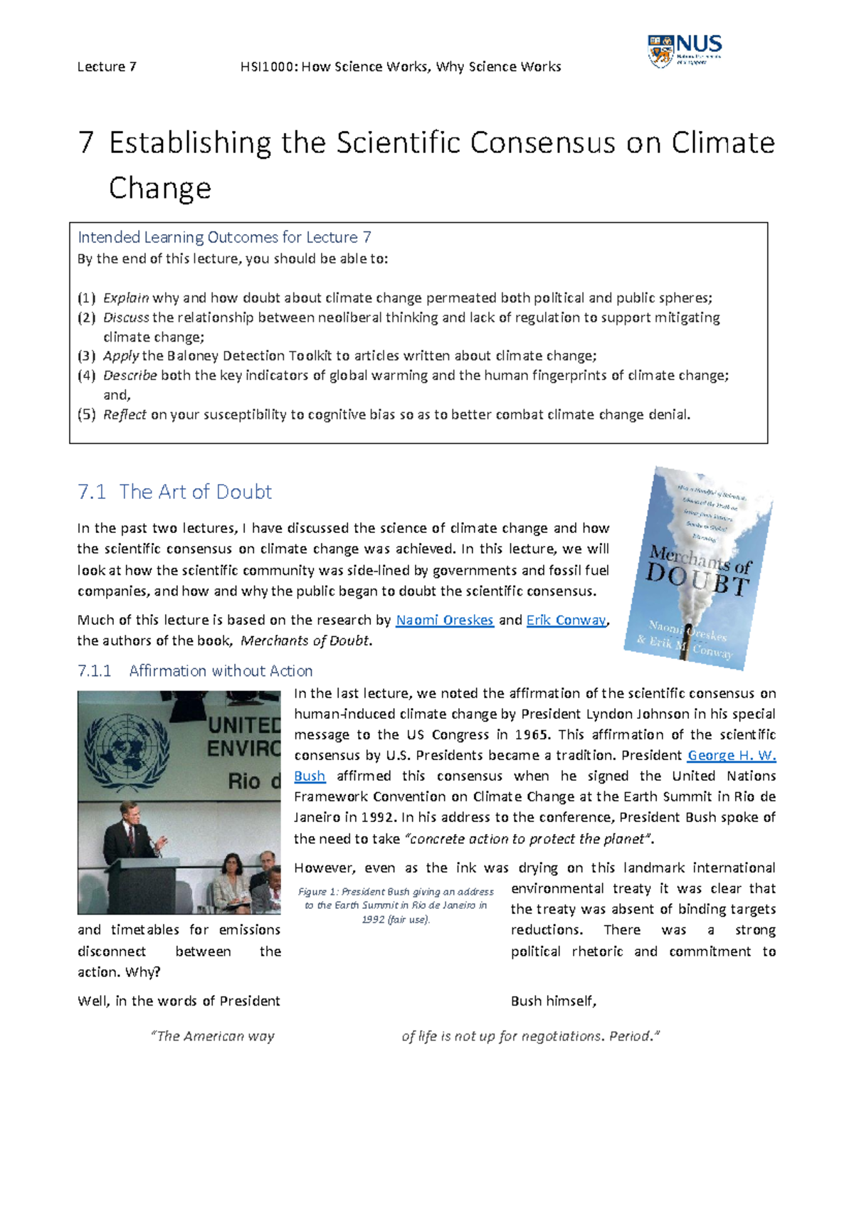 L07 Detailed Notes - 7 Establishing the Scientific Consensus on Climate ...