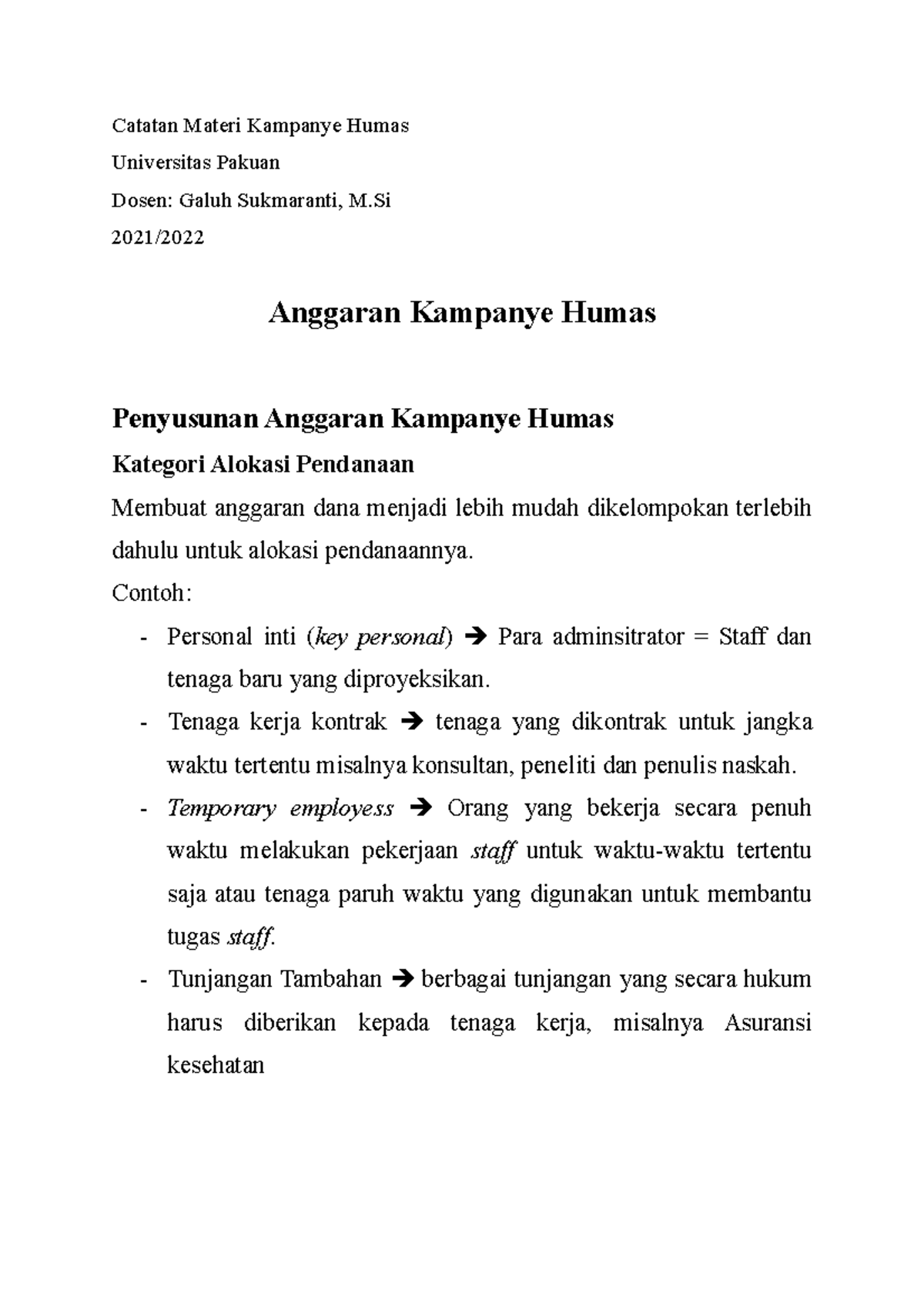 Anggaran Kampanye Humas Catatan Materi Kampanye Humas - Catatan Materi ...