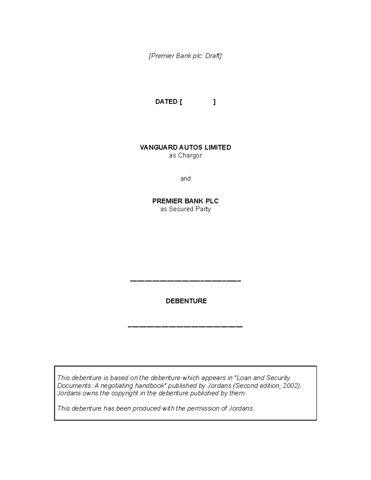 CF SGS 10 Description - Debenture Attachment (2023) - [Premier Bank plc ...