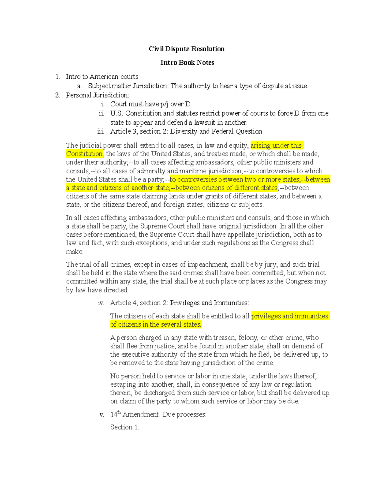 All class notes typed up to 11 - 13 - Civil Dispute Resolution Intro ...