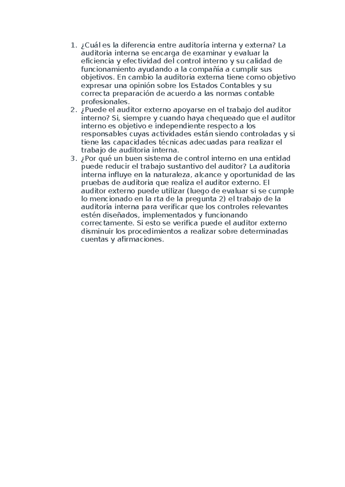 FORO TP 3 AUDITORIA 2 - ¿Cuál es la diferencia entre auditoría interna ...
