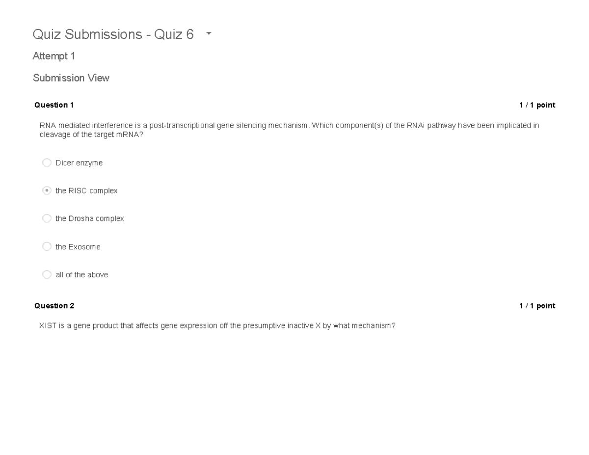 Rik Quiz 6 2015 - quiz 6 w/ ans - Quiz Submissions ­ Quiz 6 Attempt 1 ...