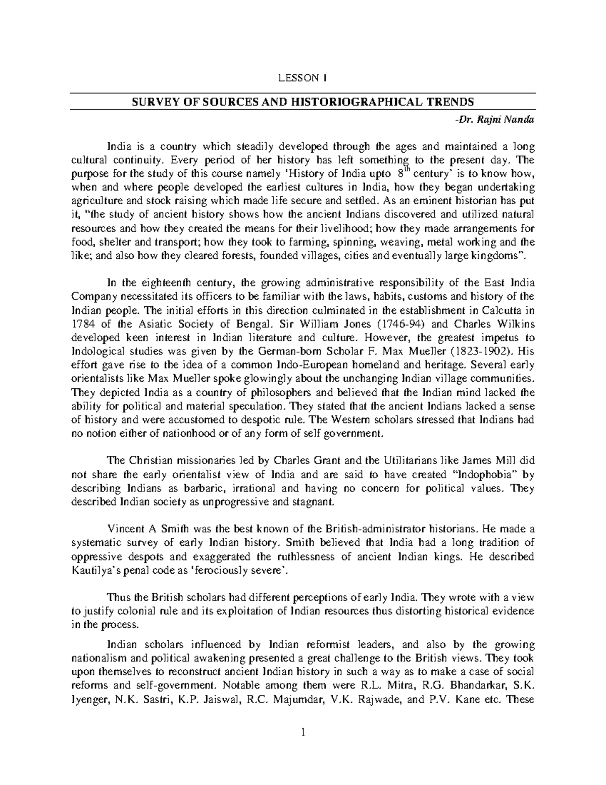SM-1 - LESSON 1 SURVEY OF SOURCES AND HISTORIOGRAPHICAL TRENDS -Dr 