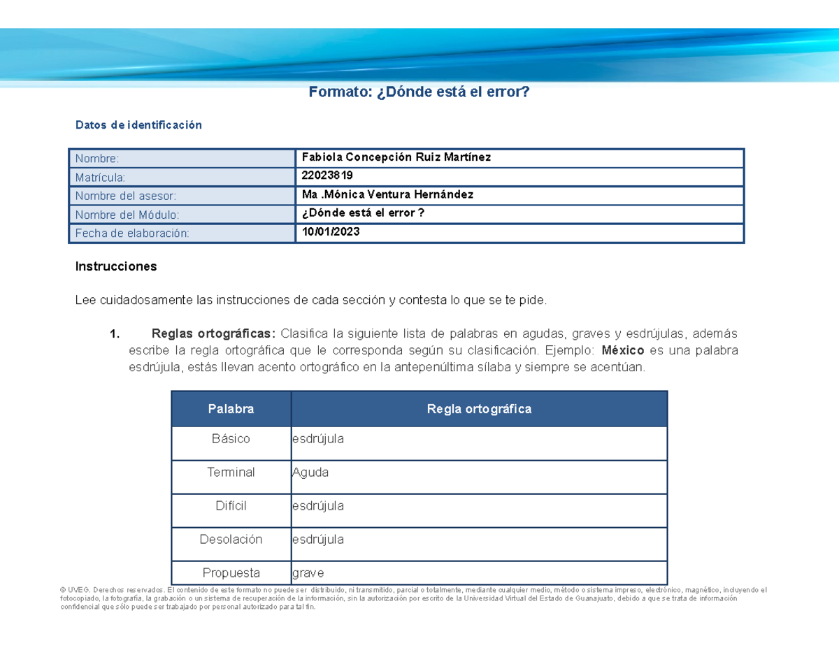 Ruiz Fabiola Donde esta el error - Formato: ¿Dónde está el error? Datos ...