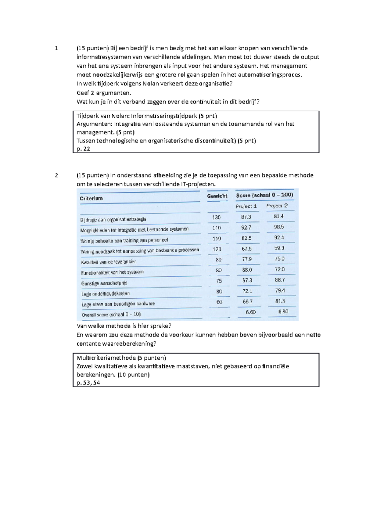 Proef/oefen Tentamen, Vragen En Antwoorden - 1 (15 Punten) Bij Een ...