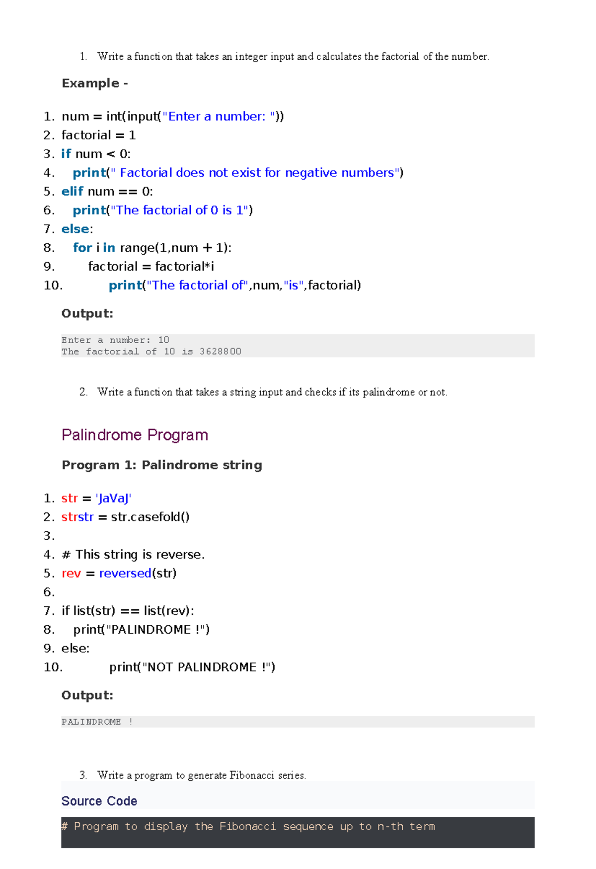 File - 123 - ####### 1. Write a function that takes an integer input ...