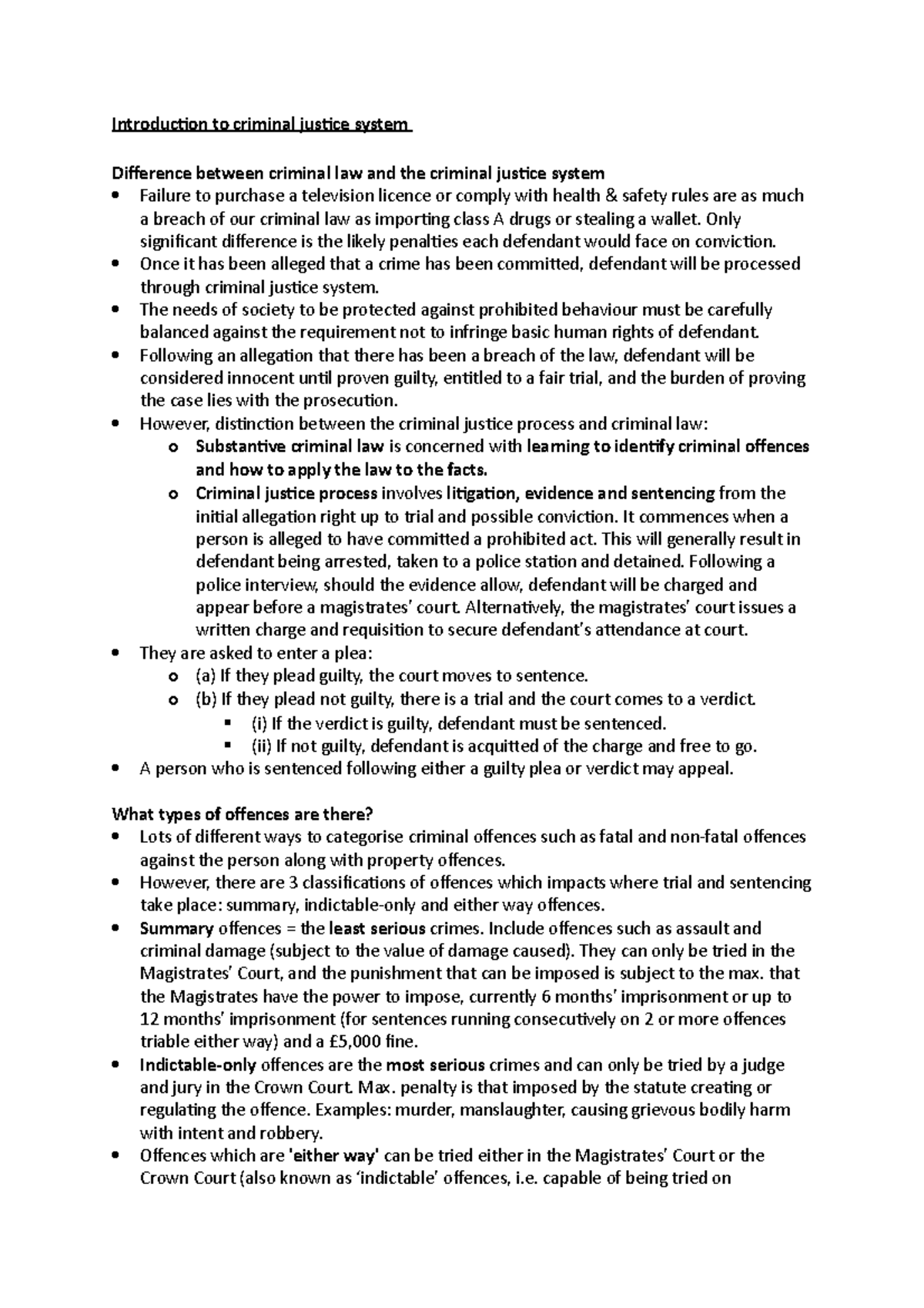 Workshop 1: Introduction to Criminal Law - Introduction to criminal ...